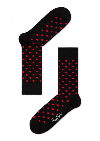 Dot Sock - Black with Red Dots