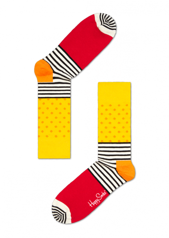 Stripe & Dot Sock - Yellow